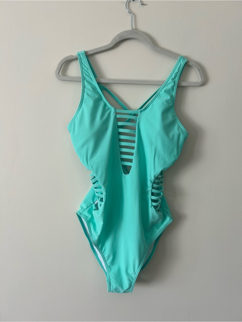 Women’s Aqua Strappy One-Piece Swimsuit